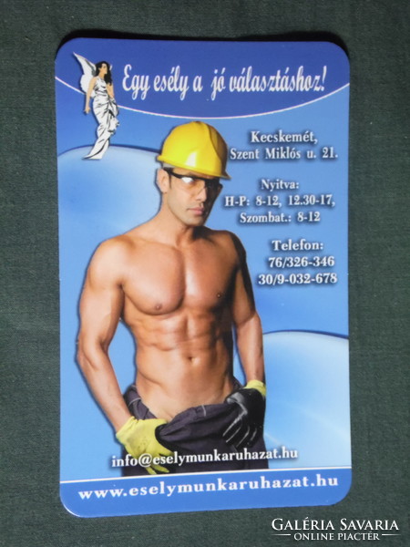 Card calendar, chance workwear store, Kecskemét, erotic male model, 2013, (1)