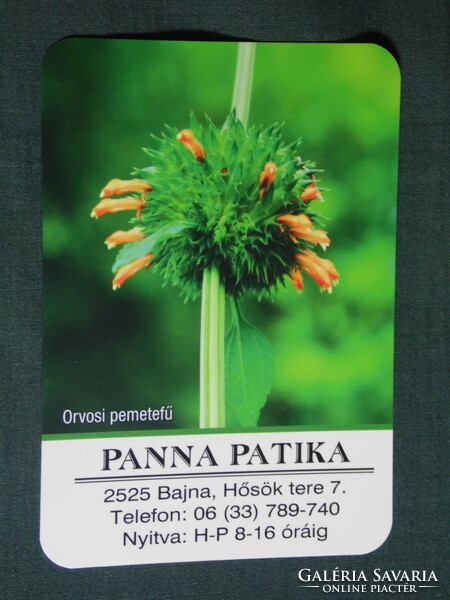 Card calendar, panna pharmacy, pharmacy, Pécs, flower, plant, seed grass, 2021 (1)