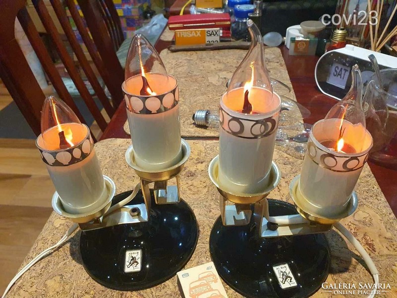 Retro asztali lángefekes gyertya lámpa párban glimm izzóval cccp szocreál