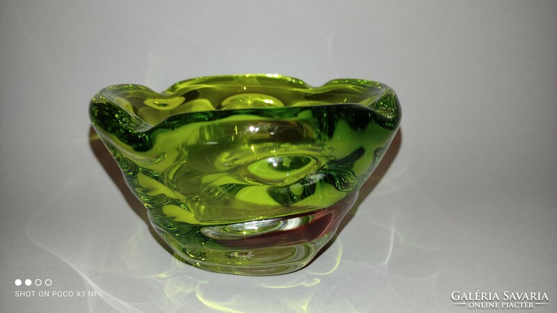 Czech glass ashtray ashtray in gorgeous color