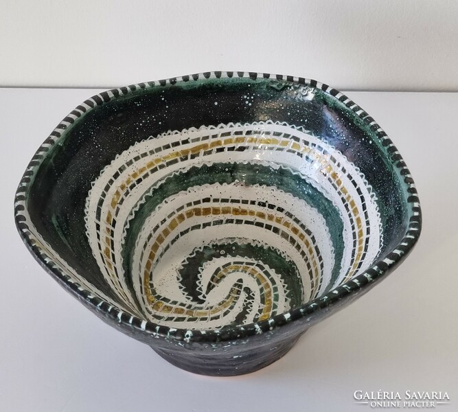 Margit Csizmadia industrial ceramic bowl - marked, rare piece