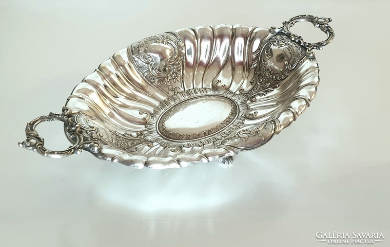 Art Nouveau silver-plated wmf tray with handles, center of the table