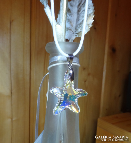 A rarity! Swarovski crystal pendant starfish shape aurora boreale color ( aurora boreale ab )