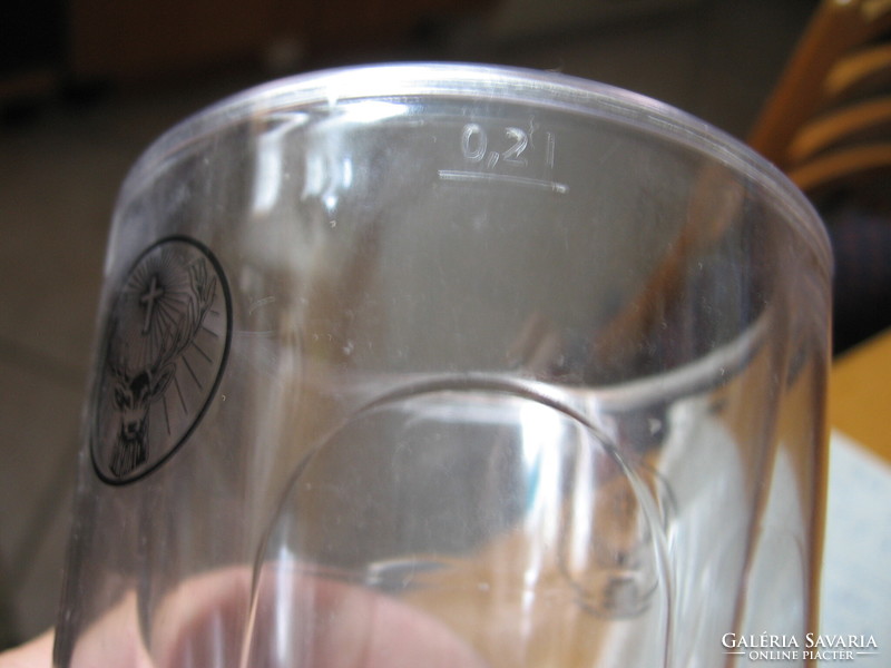 Collectible Jägermeister double-walled clear plastic glass