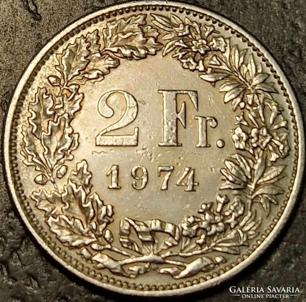 Switzerland 2 francs, 1974.