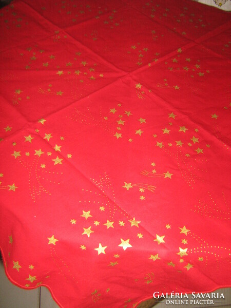 Charming Christmas red star pattern tablecloth