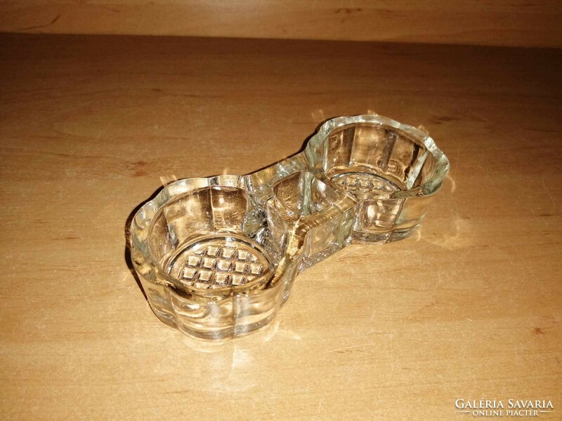 Retro glass table salt and pepper holder (5/d)