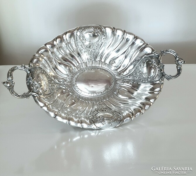 Art Nouveau silver-plated wmf tray with handles, center of the table