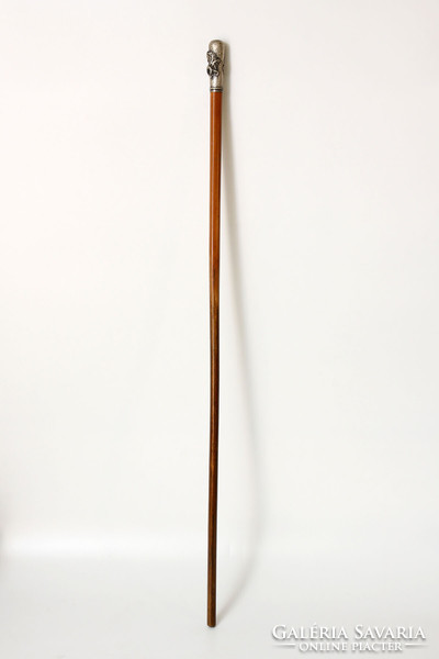 Ezüst markolatú Lovas Sétabot 79cm | Ezüstfejű Lófejes Sétapálca Patkóval Lovaglópálca