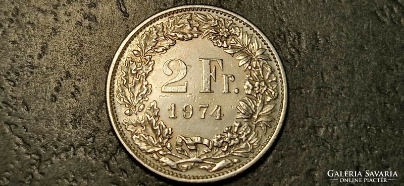 Switzerland 2 francs, 1974.