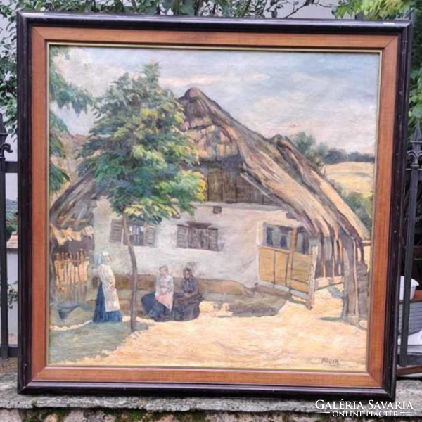 The work of the Nagybánya painter: picture of village life