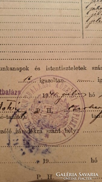 Zalaszentbalázs 1935 népiskola. Személyes átadás Budapest XV. kerület.