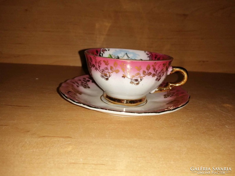 Aranyozott emlék porcelán kávés csésze aljjal (14/K)