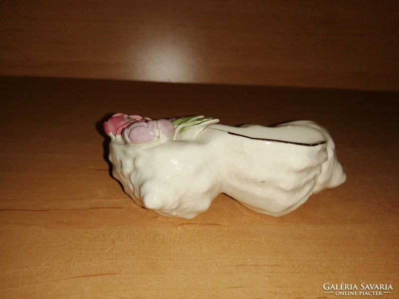 Porcelain sea snail with flowers - 11 cm (po-2)