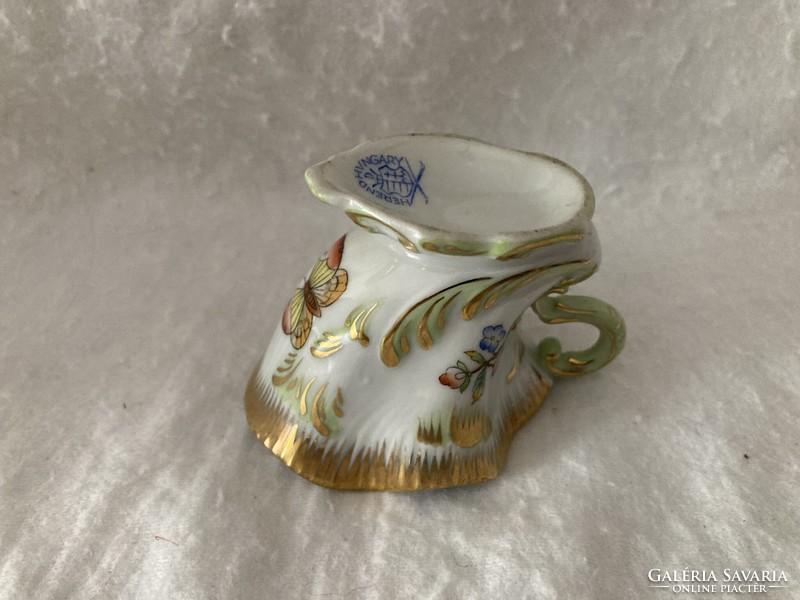 Herendi porcelán tejszín-tej kiöntő / viktória mintás dekorral, dús aranyozással