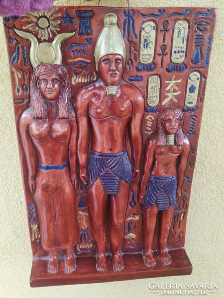 Mázas kerámia falikép, falidísz eladó! Egyiptomi életkép, dombormű eladó!