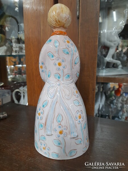 Anna Berkovits flower girl glazed ceramic figurine, sculpture. 21.5 Cm.