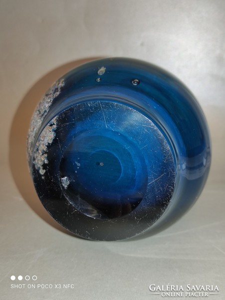 Heinrich Löffelhardt/Schott Zwiesel álomszép különleges buborékos vastag falú nehéz üveg váza