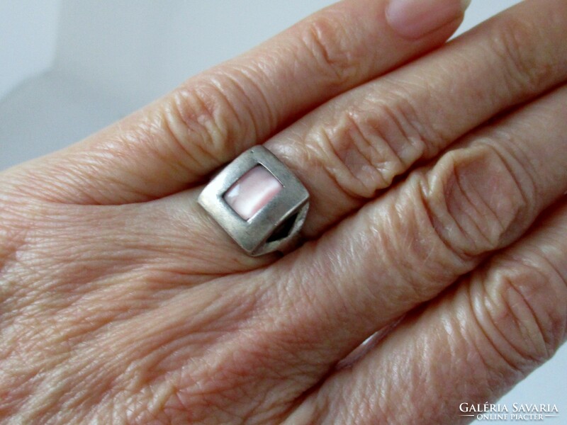 Csodás art deco stílusú ezüst gyűrű szép macskaszemmel