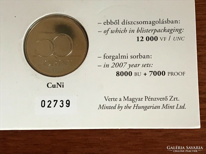 Commemorative card issued on the occasion of the 50th anniversary of the signing of the Treaty of Rome, first mintage.