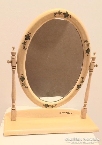 Vintage fa asztali tükör,  ALKUDHATÓ  design