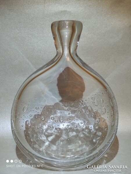 Thick-walled, large-sized bubble glass snuff box holder is damaged