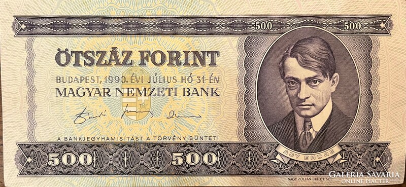 1990-es 500 forintos bankjegy UNC!!