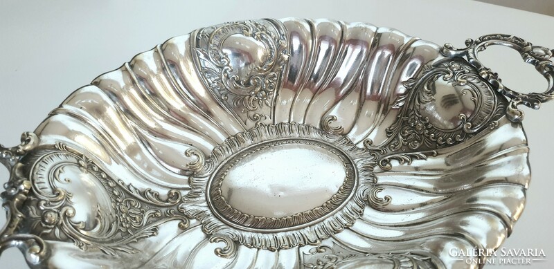 Art Nouveau silver-plated wmf tray with handles, center of the table