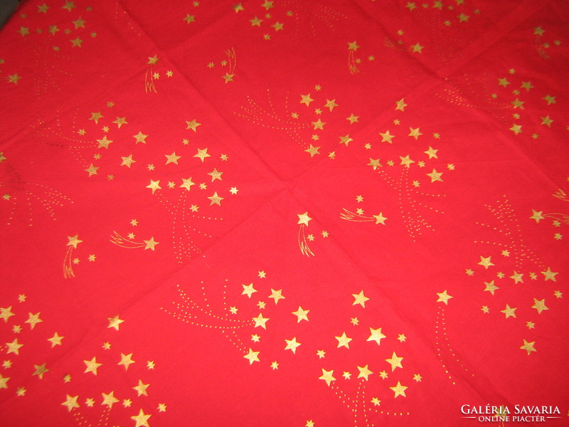 Charming Christmas red star pattern tablecloth