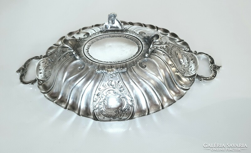 Art Nouveau silver-plated wmf tray with handles, center of the table