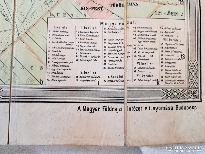 Ritkaság: Budapest térkép 1906, Homolka, eredeti