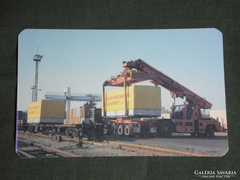 Kártyanaptár, MÁV konténerpályaudvar, RÁBA kamion, Belotti rakodógép munkagép, 1992 ,  (1)