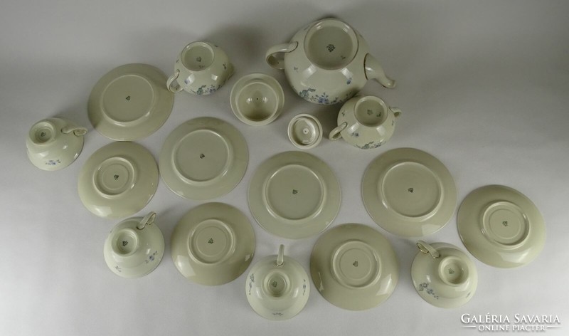 1P240 Régi vajszínű 4 személyes Rosenthal porcelán teáskészlet süteményes tányérokkal