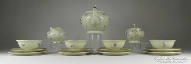 1P240 old butter colored 4-person Rosenthal porcelain tea set with cake plates