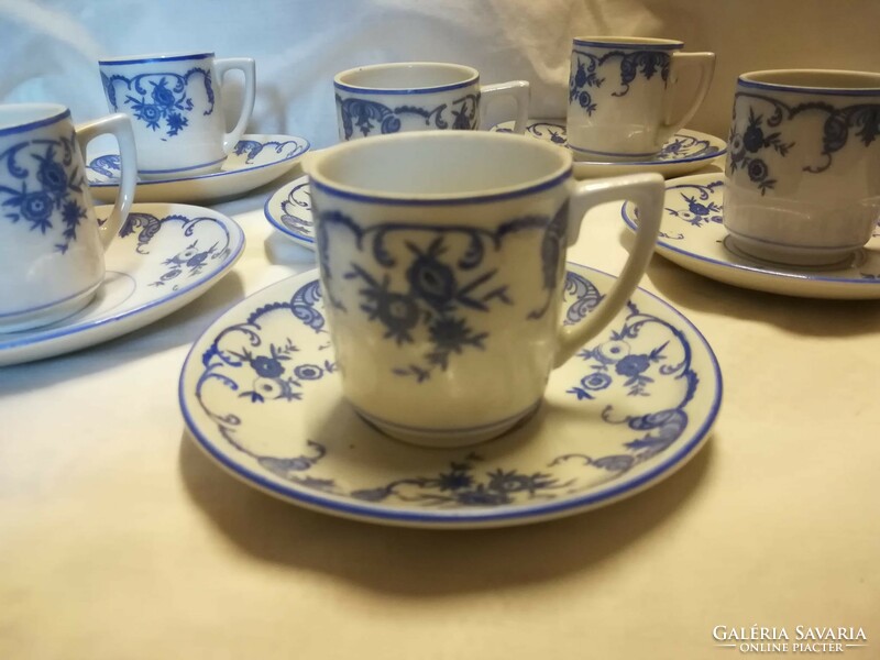 Zsolnay porcelain, older decorated mocha set
