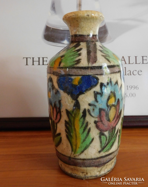 1800s ceramic bottle with Persian pattern - muscles