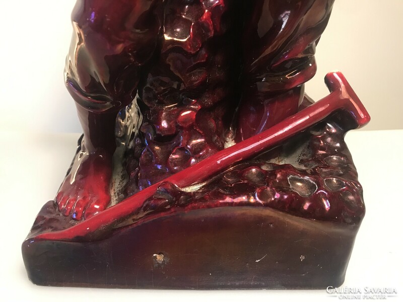 Zsolnay ox blood art nouveau big figurine