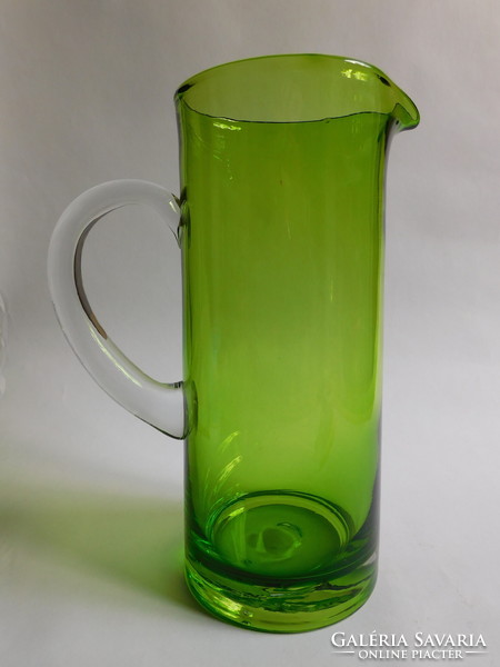 Mossy green Bischoff blown glass jug