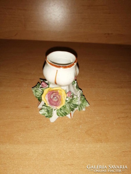 Porcelain rose candle holder - 6.5 cm (po-2)