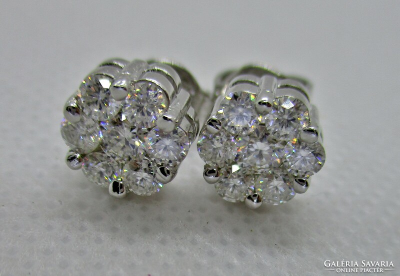 Beautiful genuine moissanite diamond stone daisy earrings 1.12 ct