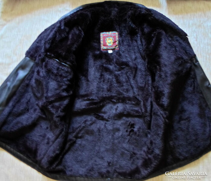 Men's lined jacket, winter coat (leather jacket imitation) 3.