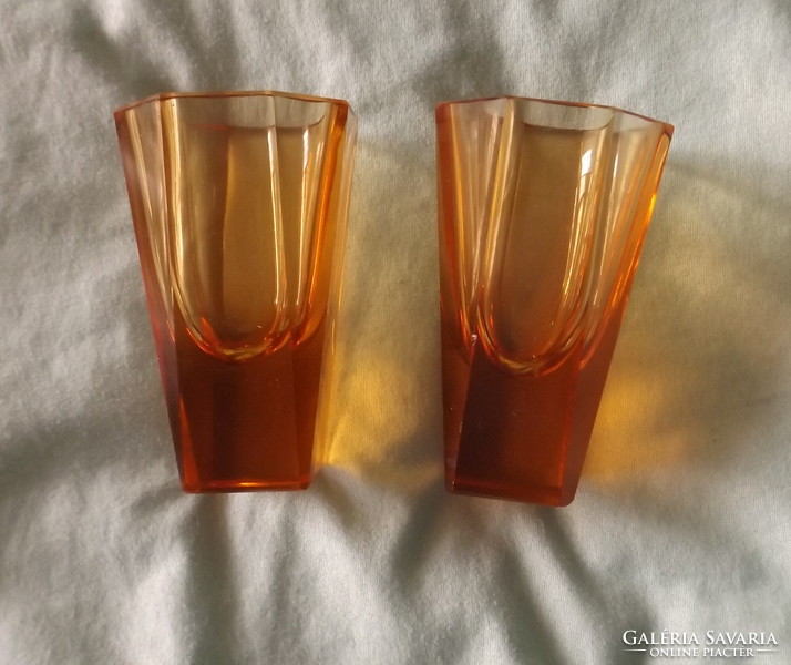 Liqueur and brandy glasses polished to a salmon-colored sheet, 6 pcs