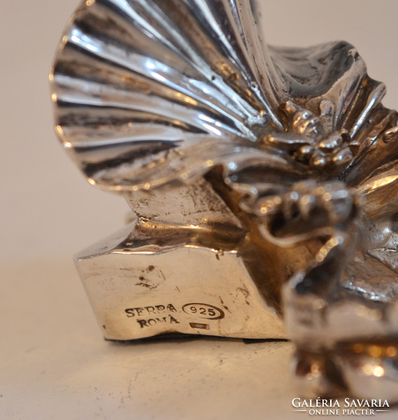 Silver miniature fountain - shell shaped