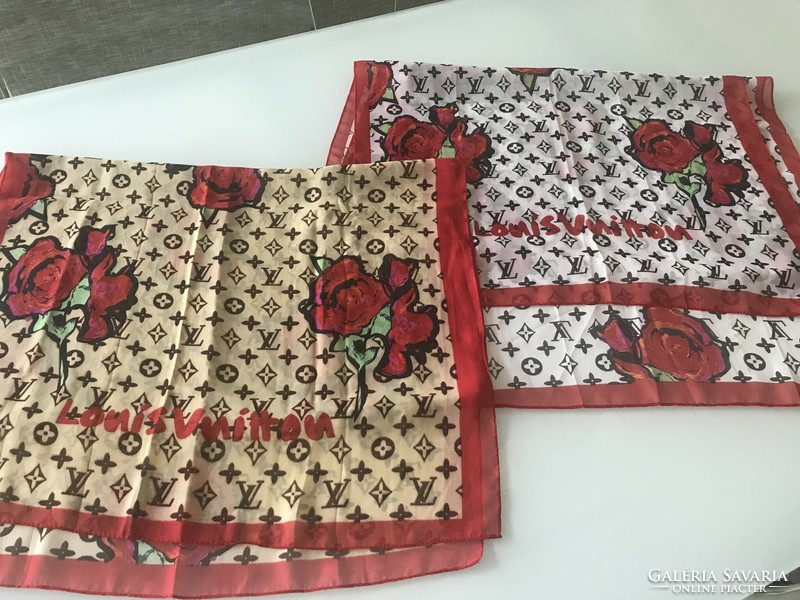 Louis vuitton silk scarves from 2009, design by stephen sprouse, 160 x 52 cm