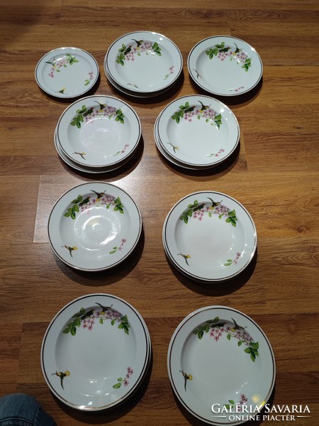 Zsolnay hummingbird bird plates