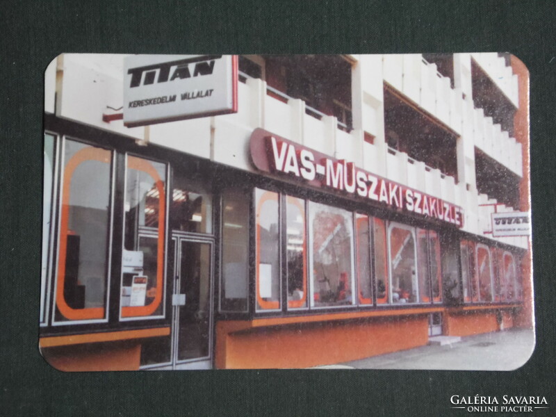 Card calendar, titanium iron technical shop, Zalaegerszeg, 1985, (1)