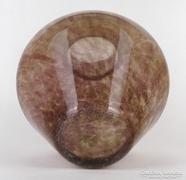 1O907 iridescent brown stained glass vase 25 cm