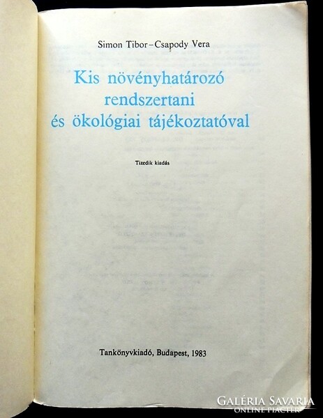 Simon Tibor, Csapody Vera: Kis növényhatározó