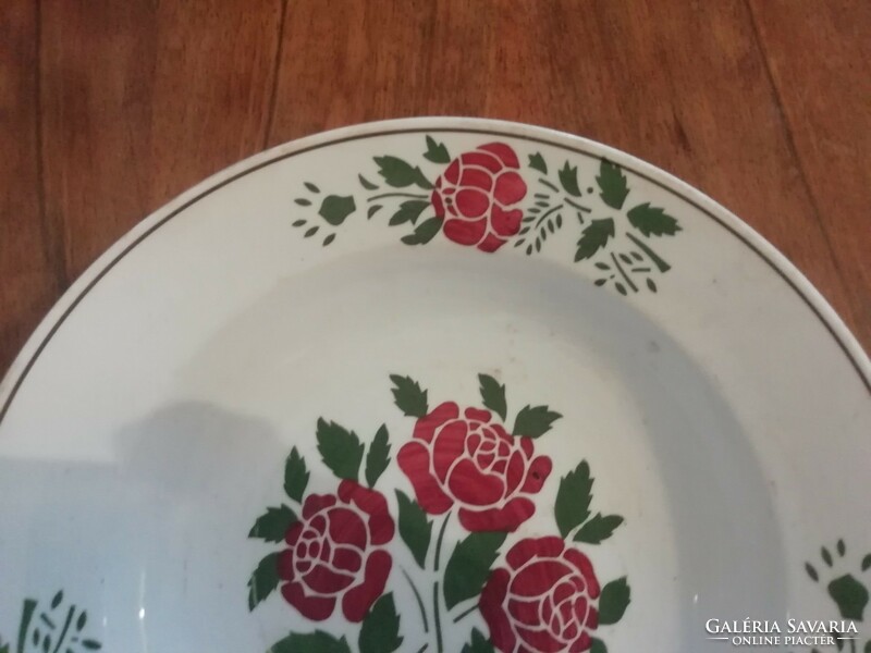 Old Kispest granite wall plate with flower pattern, decorative plate