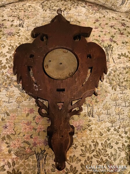 Antique carved barometer